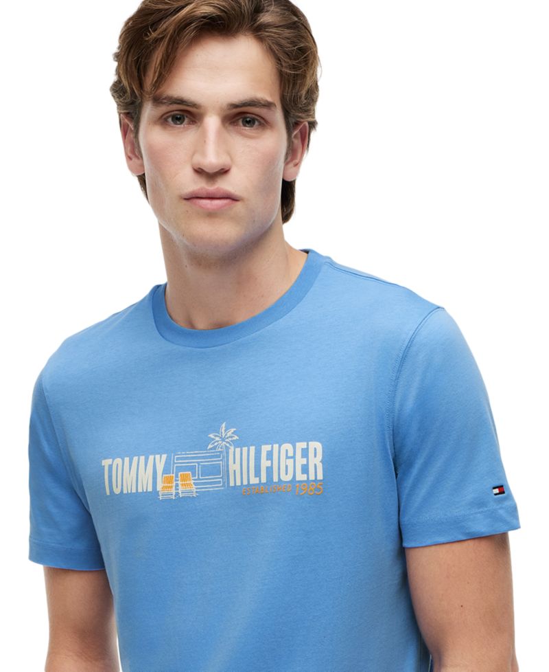 Men's Summer Chest Graphic Regular-Fit T-Shirt