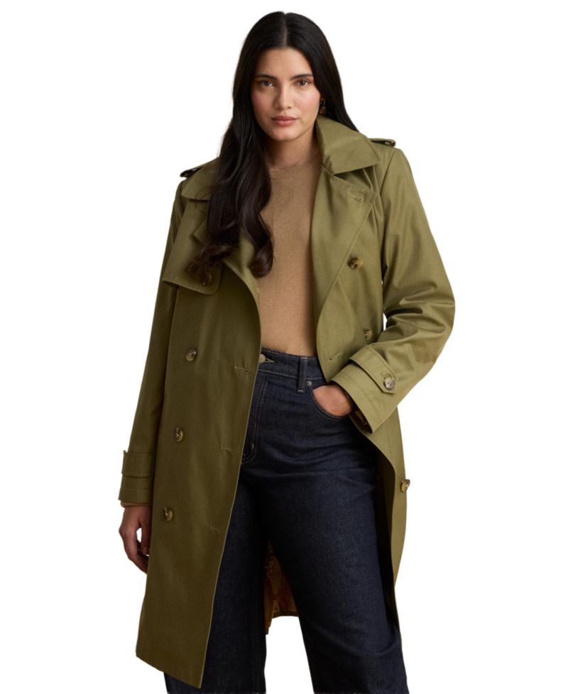 Plus Size Double Breasted Trench Coat, Created for Macy's
