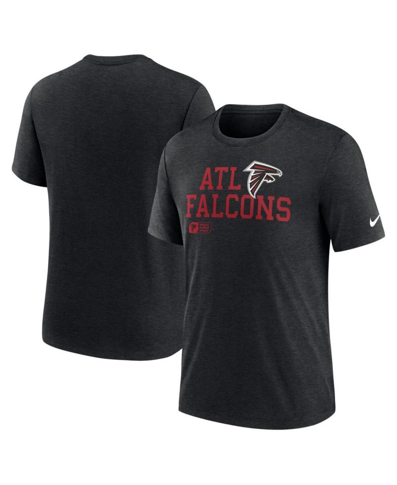 Men's Black Atlanta Falcons Overlap Lockup Tri-Blend T-Shirt