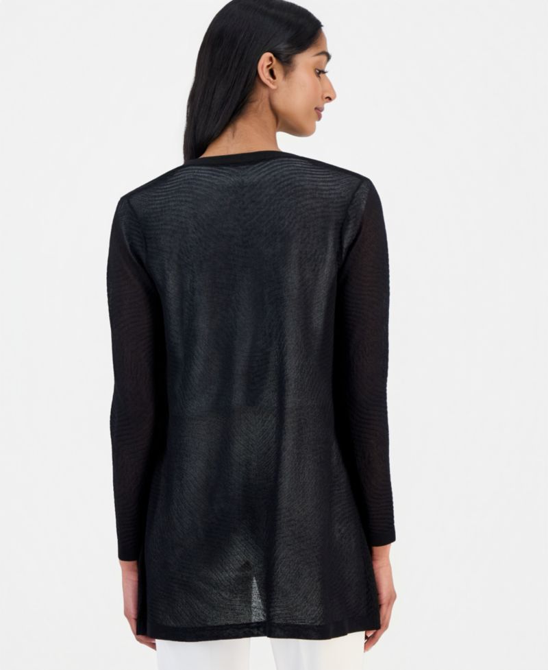 Women's Textured Knit Sheer Cardigan