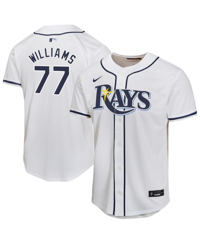 Big Boys and Girls Carson Williams White Tampa Bay Rays Home Player Game Jersey