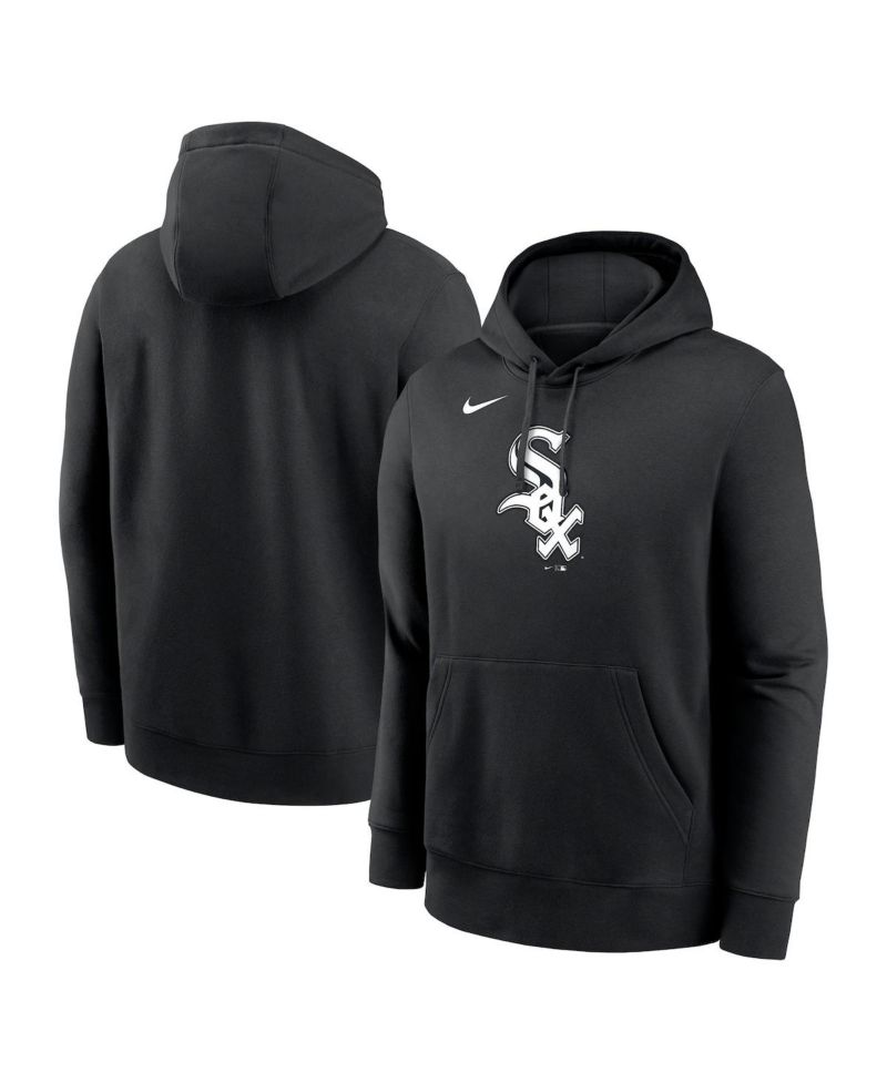 Men's Black Chicago White Sox Logo Club Fleece Pullover Hoodie