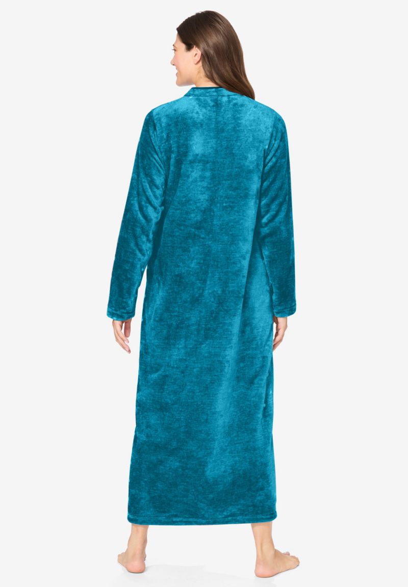 Women's Dreams and Co. Plush Zip-Front Robe