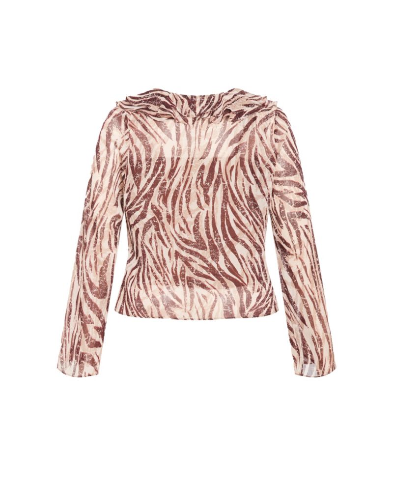Women's Vivid Instinct Ruffle Print Top