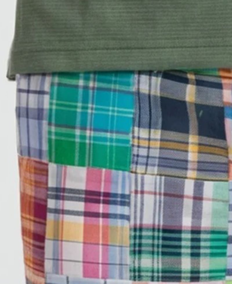 Men's Patch Detail Flat-Front Shorts
