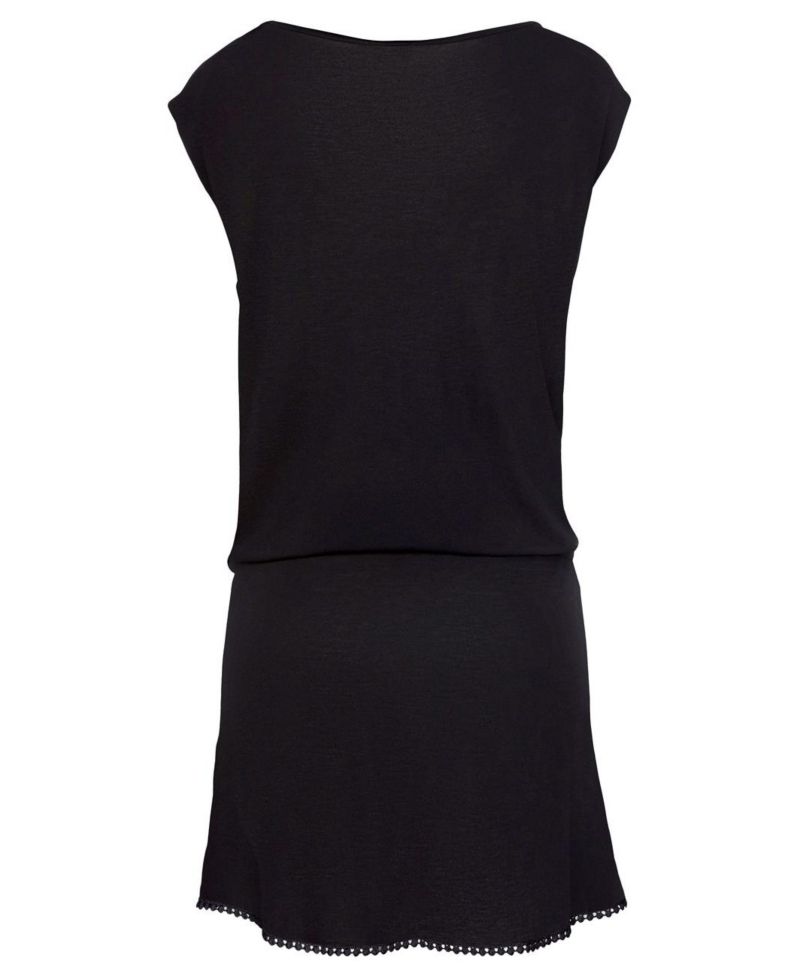 Women's Viscose Printed Crochet Hem Everyday Comfort Short Dress