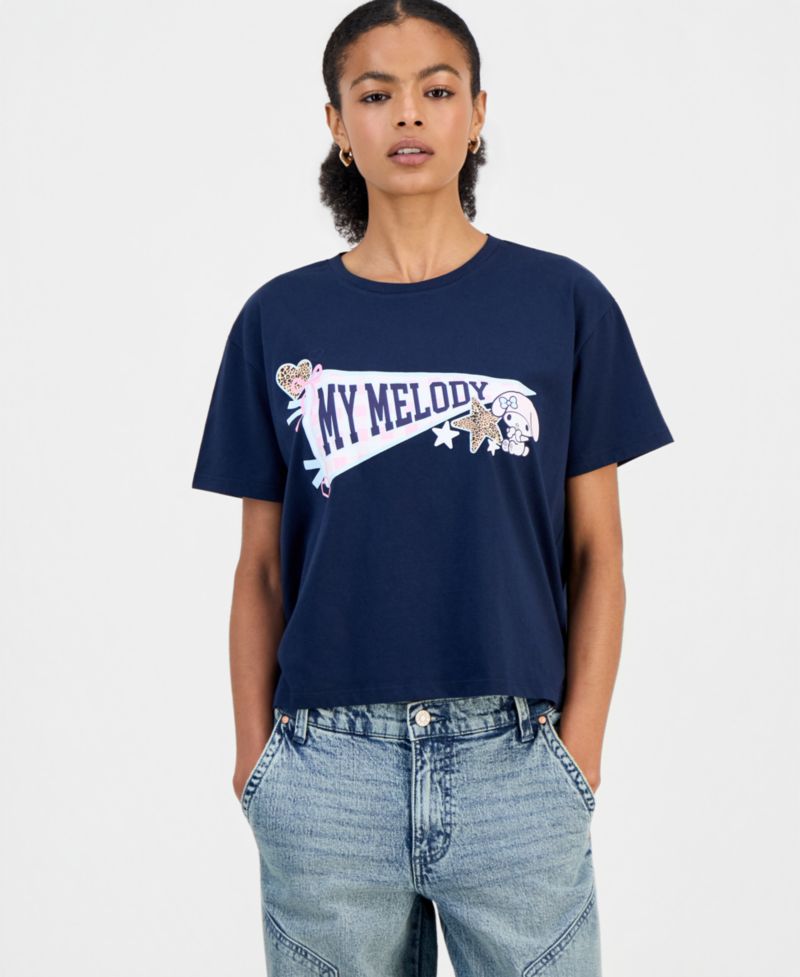 Juniors' My Melody Pennant Graphic T-Shirt