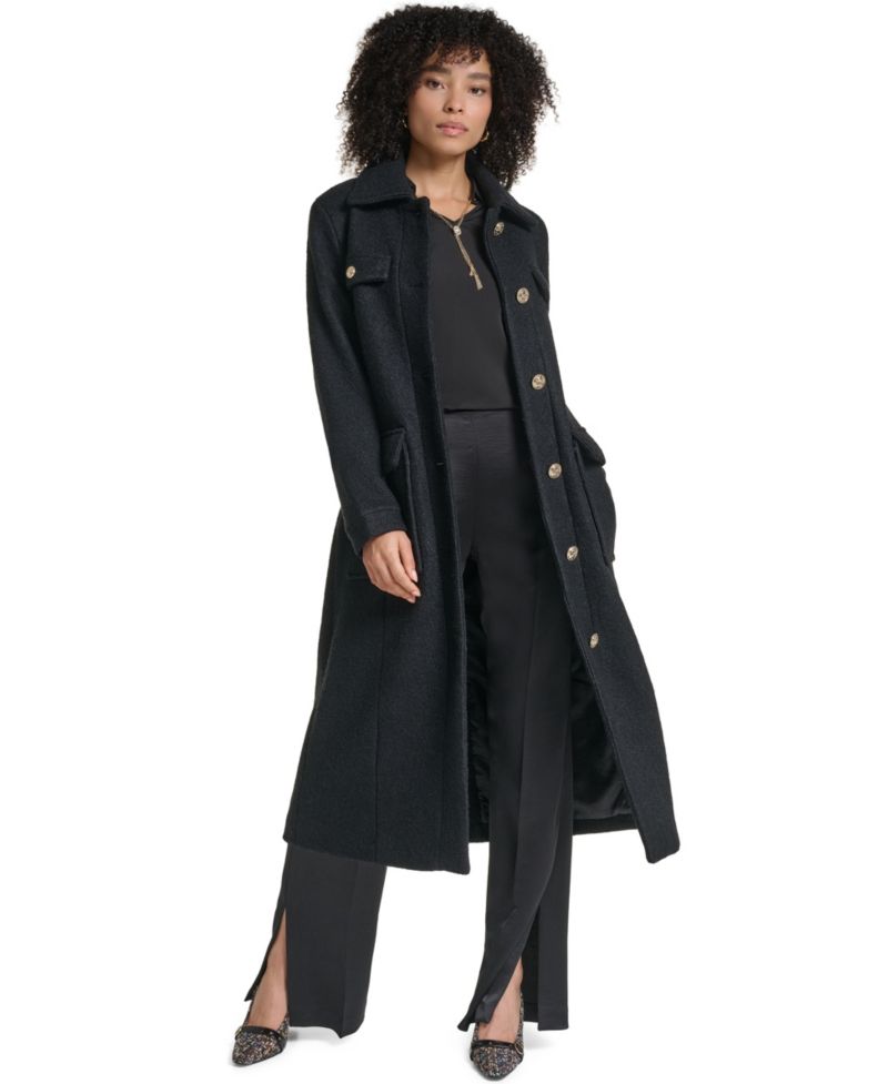 Women's Wool-Blend Long Colorblock Coat