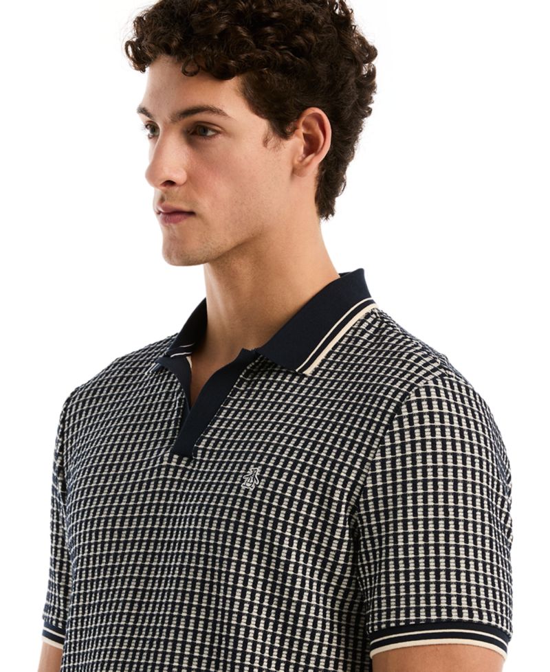 Men's Jacquard Short-Sleeve Polo Shirt