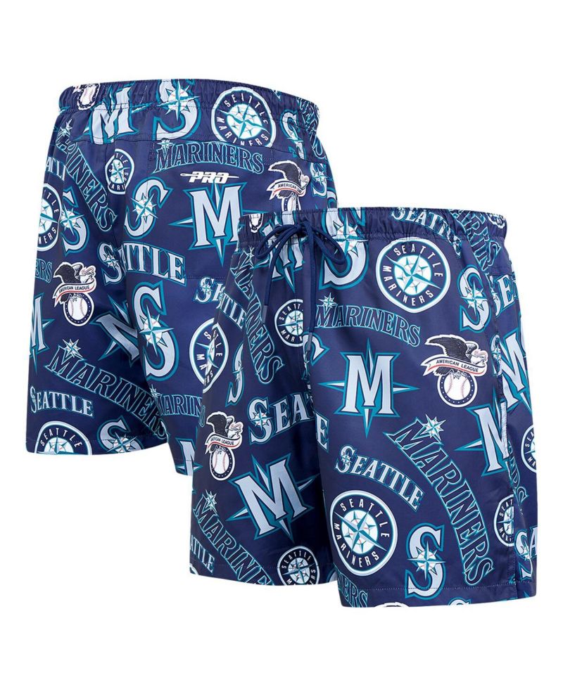 Men's Aqua Seattle Mariners Toss Logo Woven Shorts