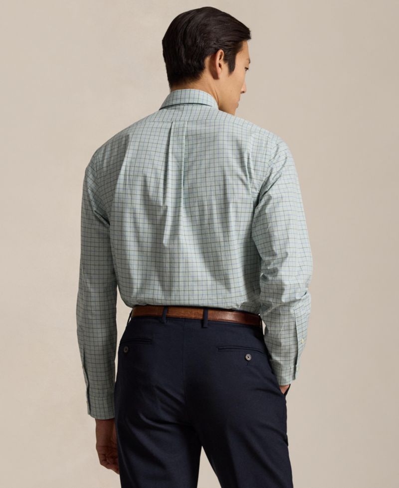Classic-Fit Checked Stretch Poplin Shirt