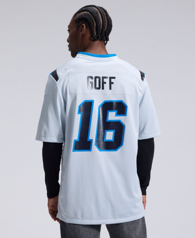 Men's Jared Goff Silver Detroit Lions 2026 Rivalries Collection Game Jersey