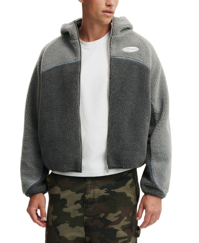 Men's Hooded Teddy Jacket