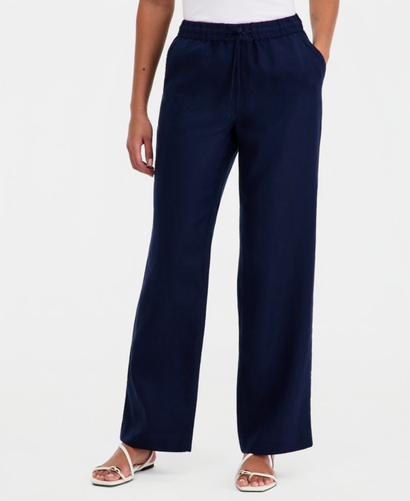 Women's 100% Linen Drawstring Pants