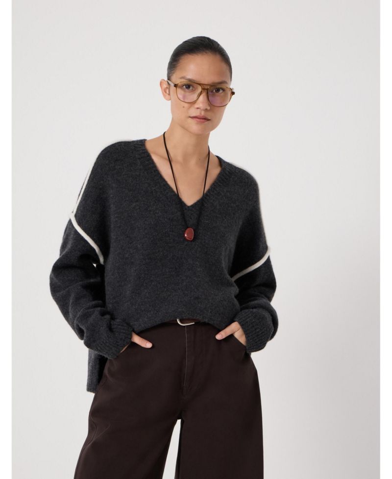 Women's Billie Wool Blend V Neck Sweater