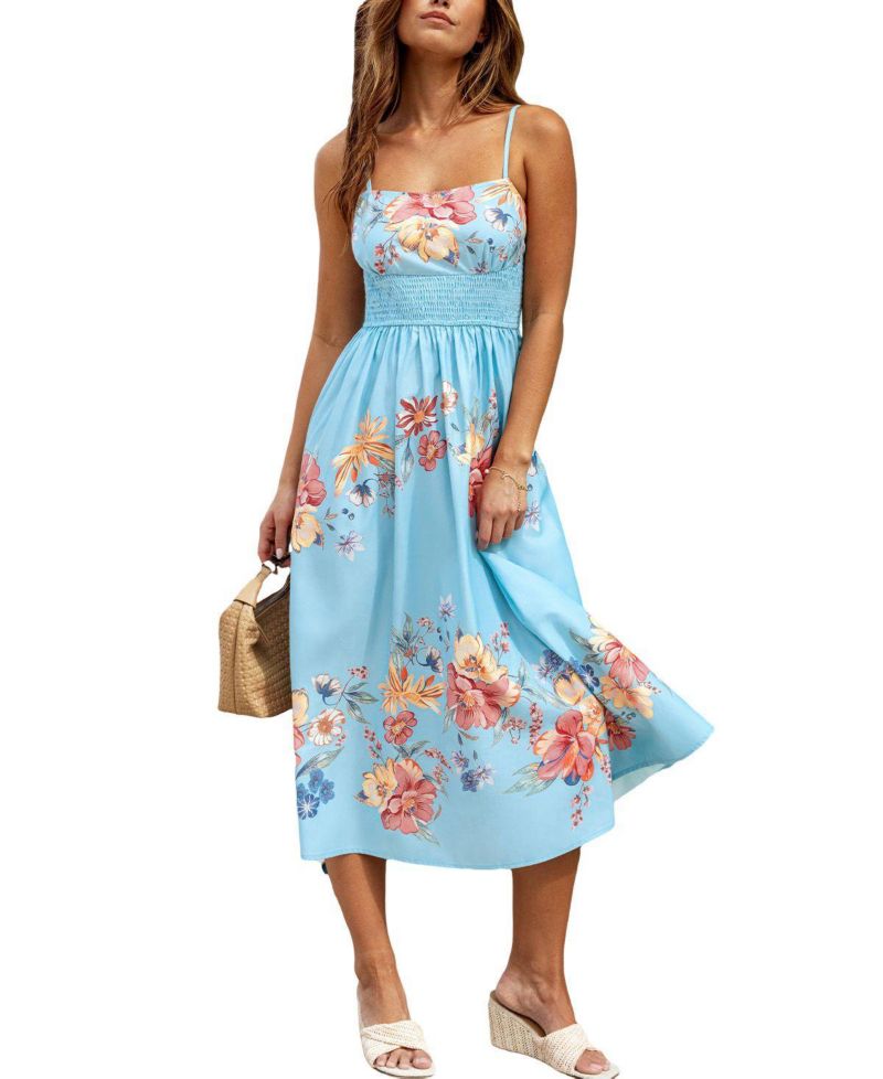 Women's Square-Neck Sleeveless Woven Maxi Dress