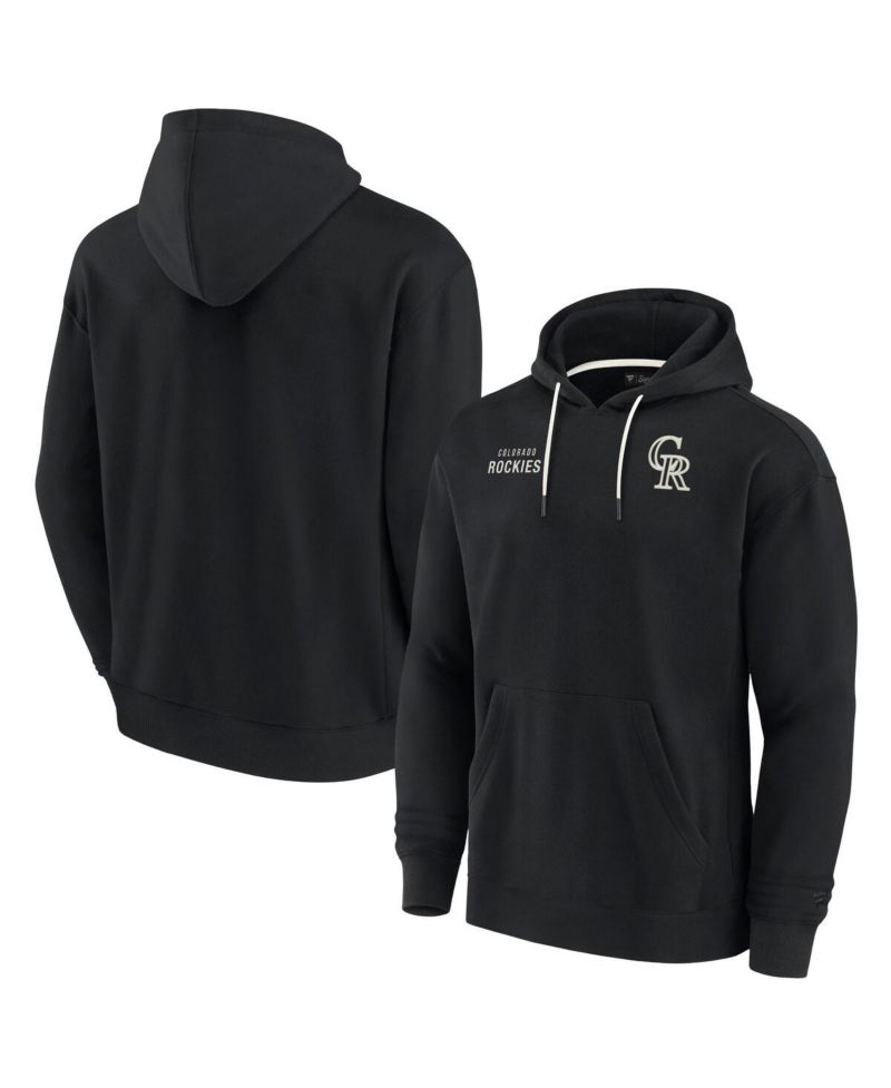 Men's and Women's Black Colorado Rockies Super Soft Fleece Pullover Hoodie