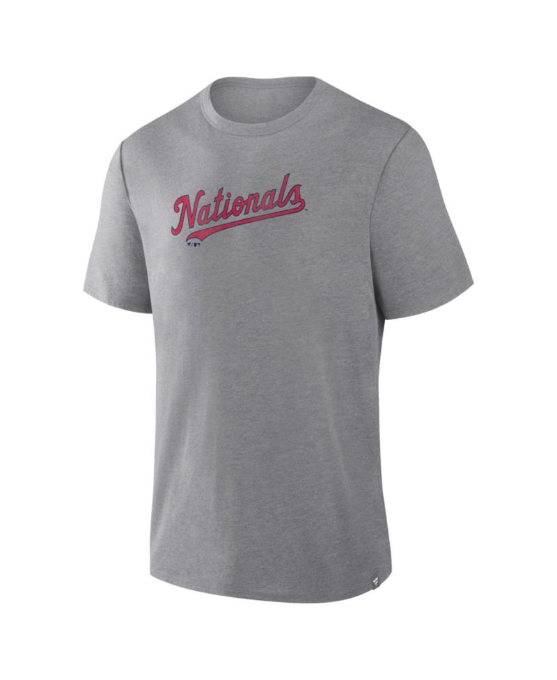Men's Heather Gray Washington Nationals Play Tribute Tri-Blend T-Shirt