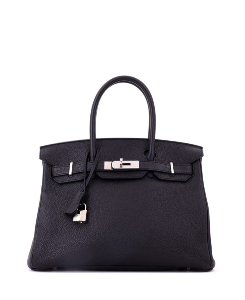 Pre-Owned HERMES Birkin 30 Handbag Black Togo with Palladium Hardware