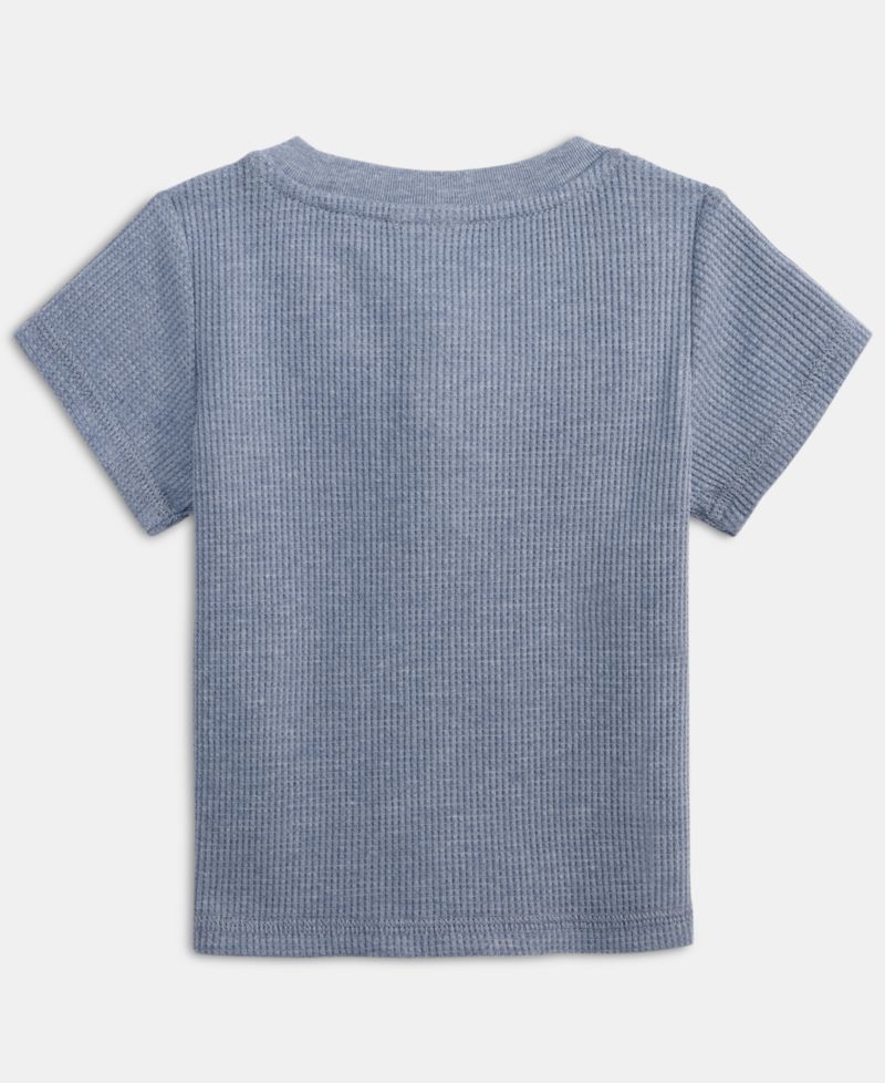 Baby Boys' 3M-24M Mix and Match Heathered Waffled Henley T-Shirt