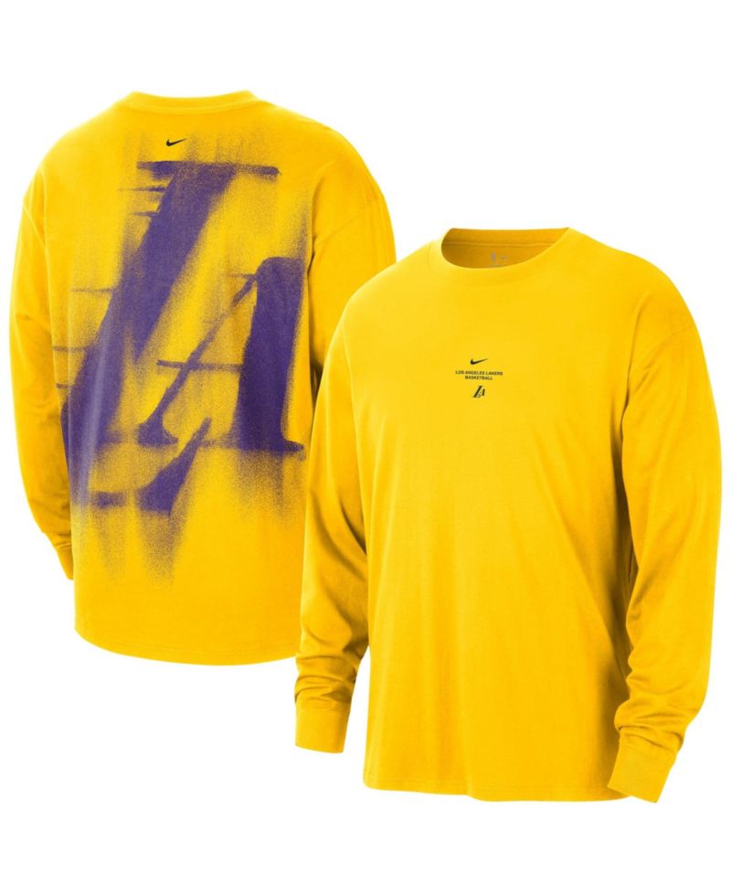 Men's Yellow Los Angeles Lakers 2026 Standard Issue Pre-Game Performance Long Sleeve T-Shirt
