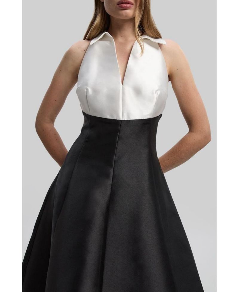 Women's Twill Contrast Tux Tailored Dress