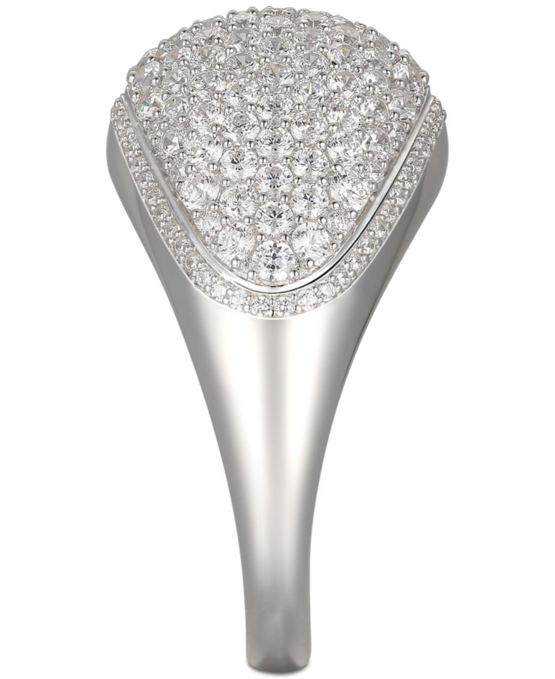 Cubic Zirconia Pav&eacute; Dome Ring in Sterling Silver