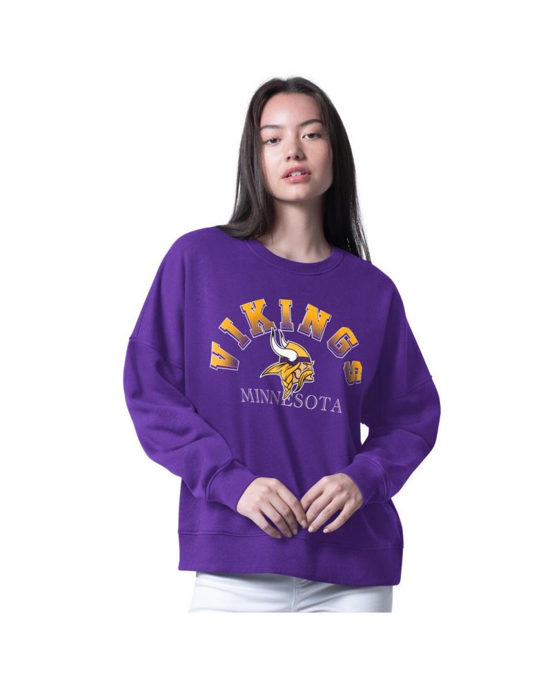 Women's Purple Minnesota Vikings Oversized Feud Sweatshirt