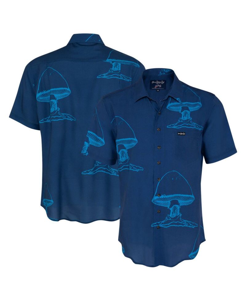 Men's Blue The Allman Brothers Band Large Mushroom Button-Down Shirt