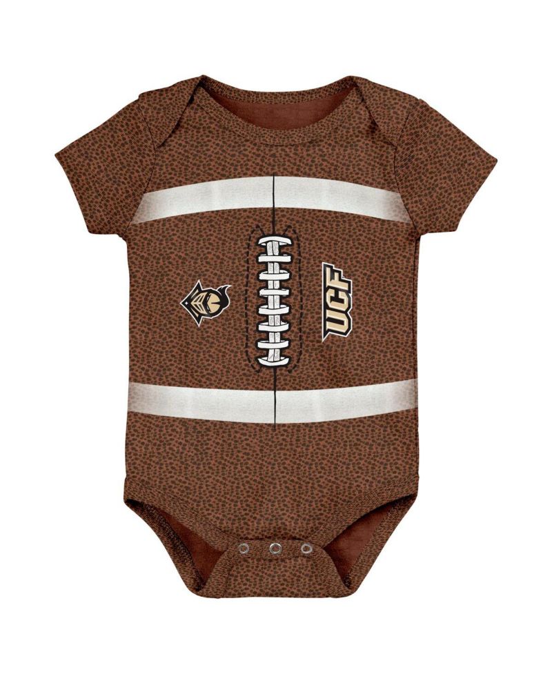 Baby Boys and Girls Brown UCF Knights Catch Me Football Bodysuit