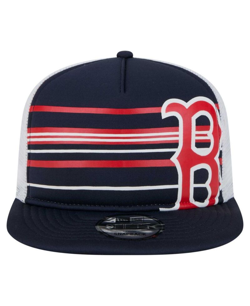 Men's Navy Boston Red Sox 9FIFTY A-Frame Trucker Snapback Hat