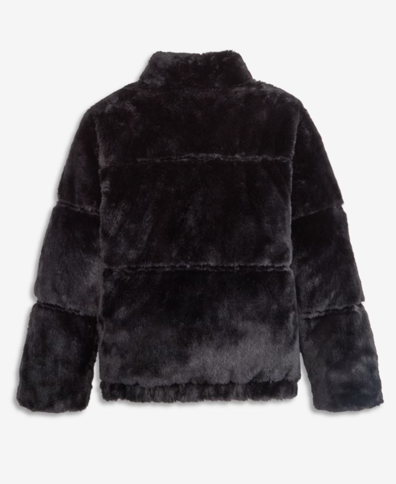 Girls' 4-16 Hooded Faux Fur Water-Resistant Puffer Jacket