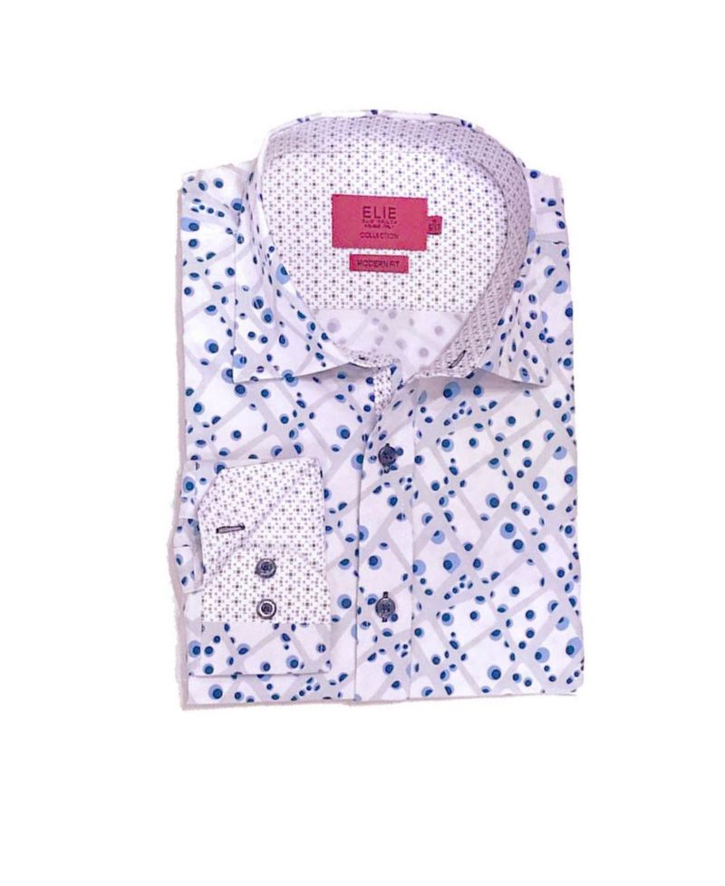 Little Boys White Slim Fit Dress Button-Down Shirt