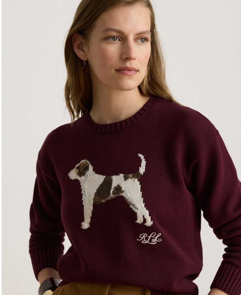 Petite Intarsia-Knit Crewneck Sweater