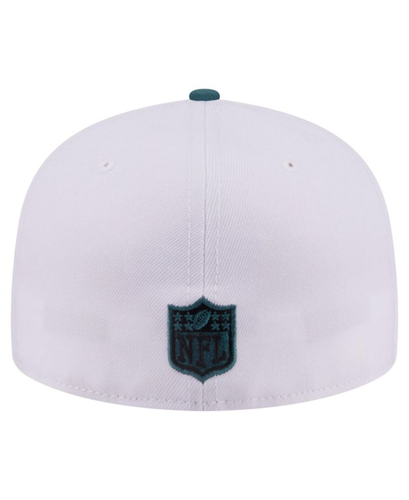 Men's White/Midnight Green Philadelphia Eagles Retro Swoop 59FIFTY Fitted Hat