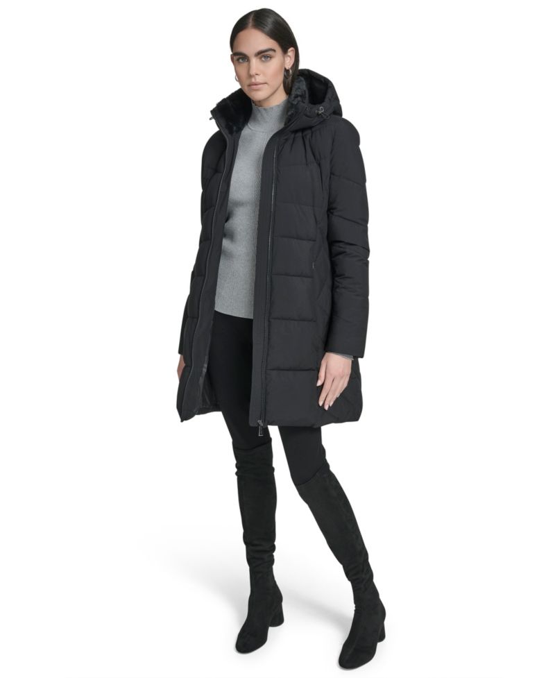 Women's Collar Hooded Puffer Coat