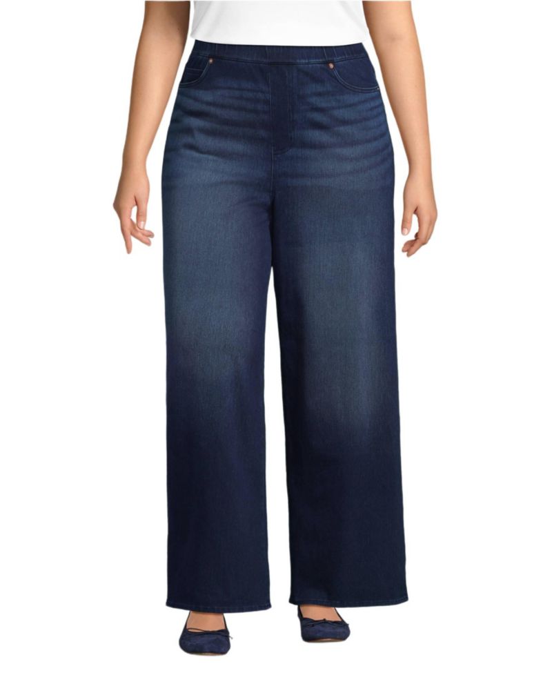 Plus Size Starfish Denim High Rise Wide Leg Jeans