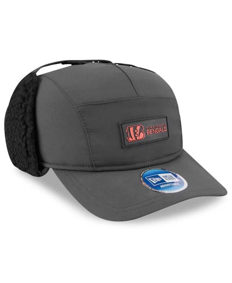 Men's Charcoal Cincinnati Bengals 2025 Sideline Cold Weather Runner Dog Ear Adjustable Hat