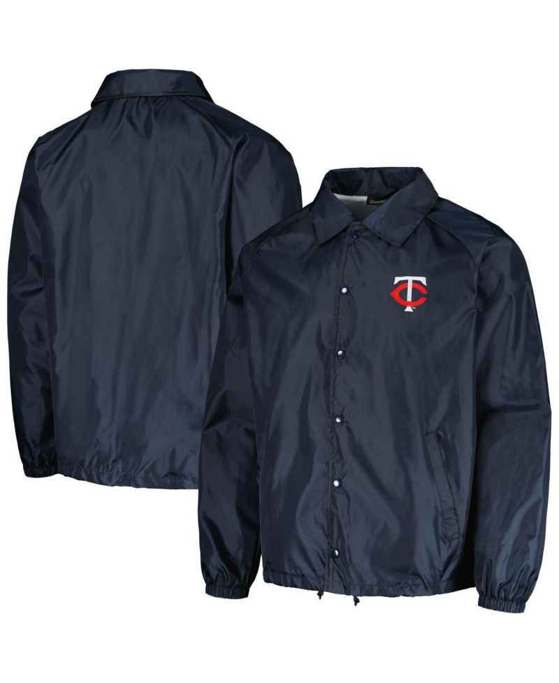Men's Navy Minnesota Twins Coach's Raglan Full-Snap Windbreaker Jacket