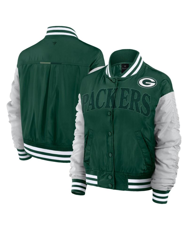 Women's Green Green Bay Packers Elements Wave Full-Snap Jacket