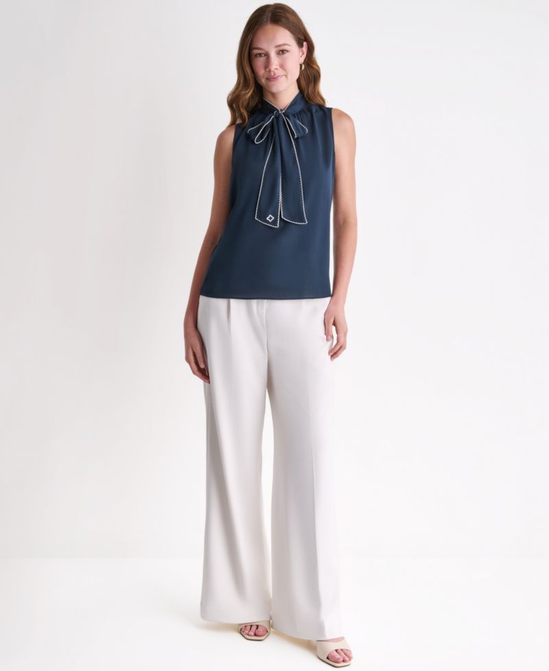 Women's Sleeveless Tie-Neck Top