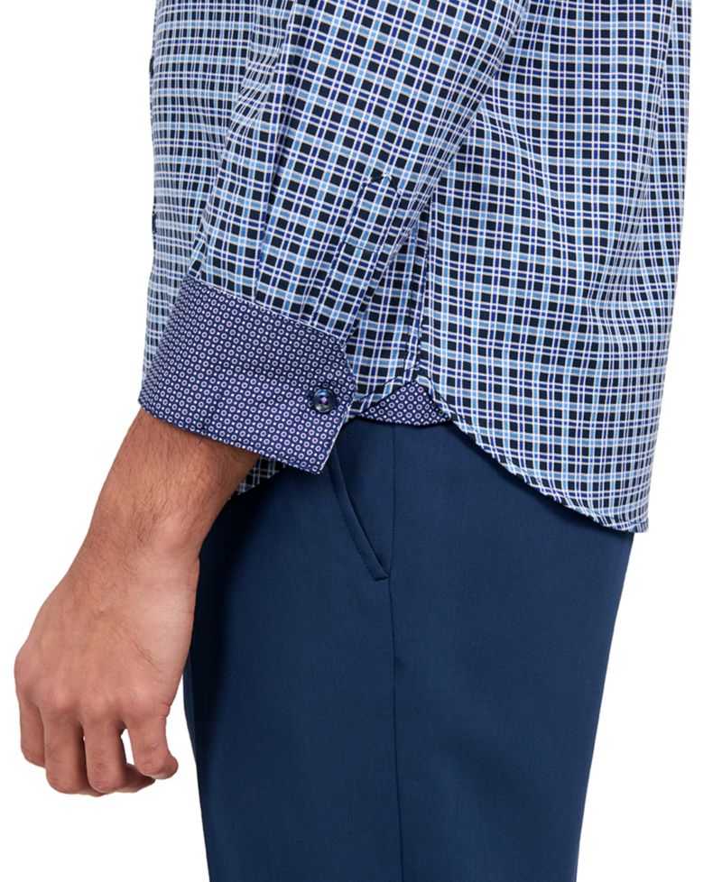 Men's Regular-Fit Twill Check Dress Shirt