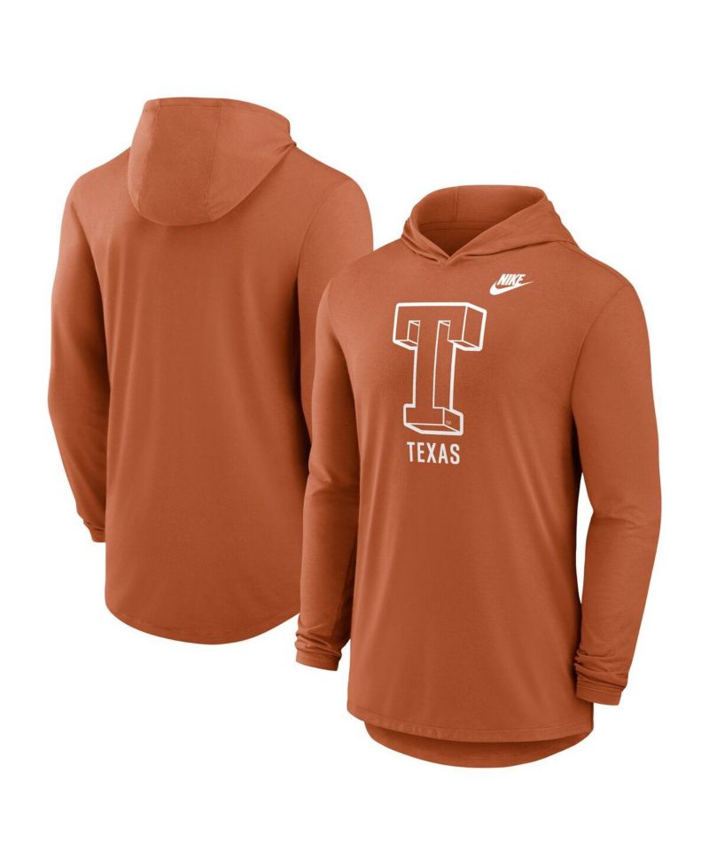 Men's Texas Orange Texas Longhorns Legacy Tri-Blend Dri-FIT Long Sleeve Hoodie T-Shirt