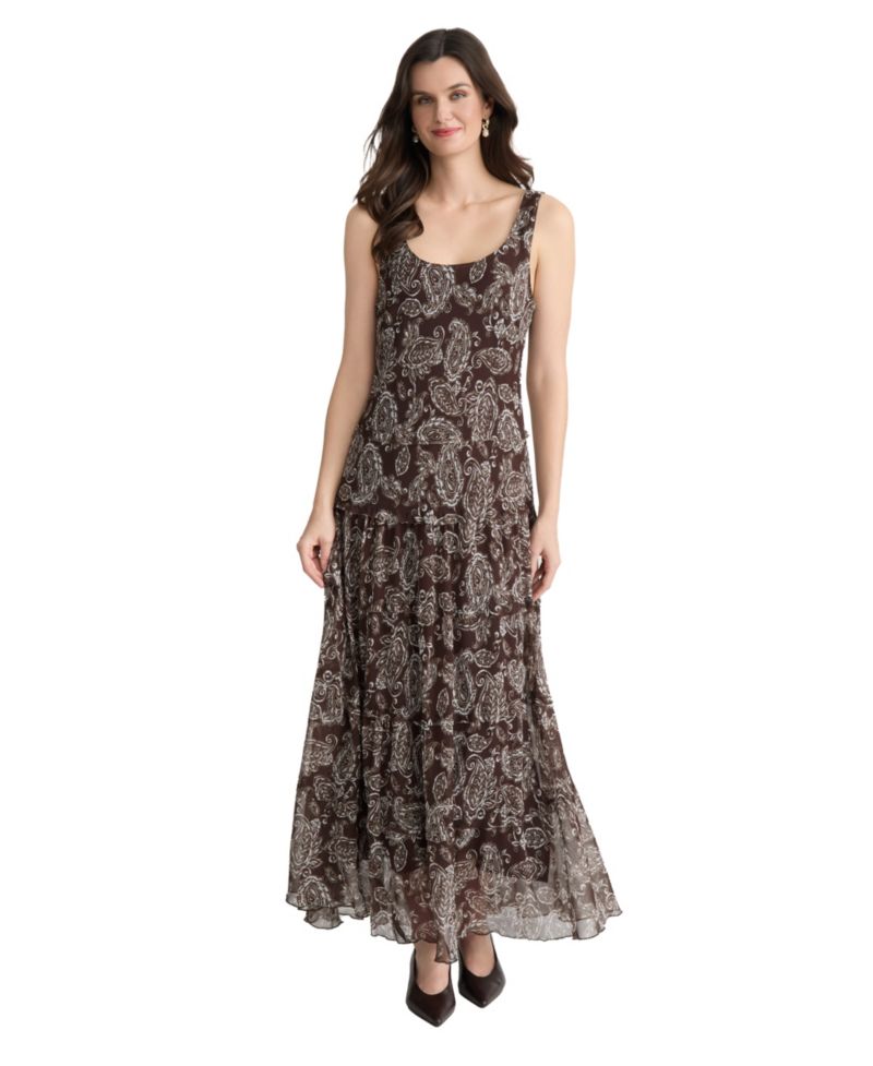 Petite Printed Multi-Tier Maxi Dress