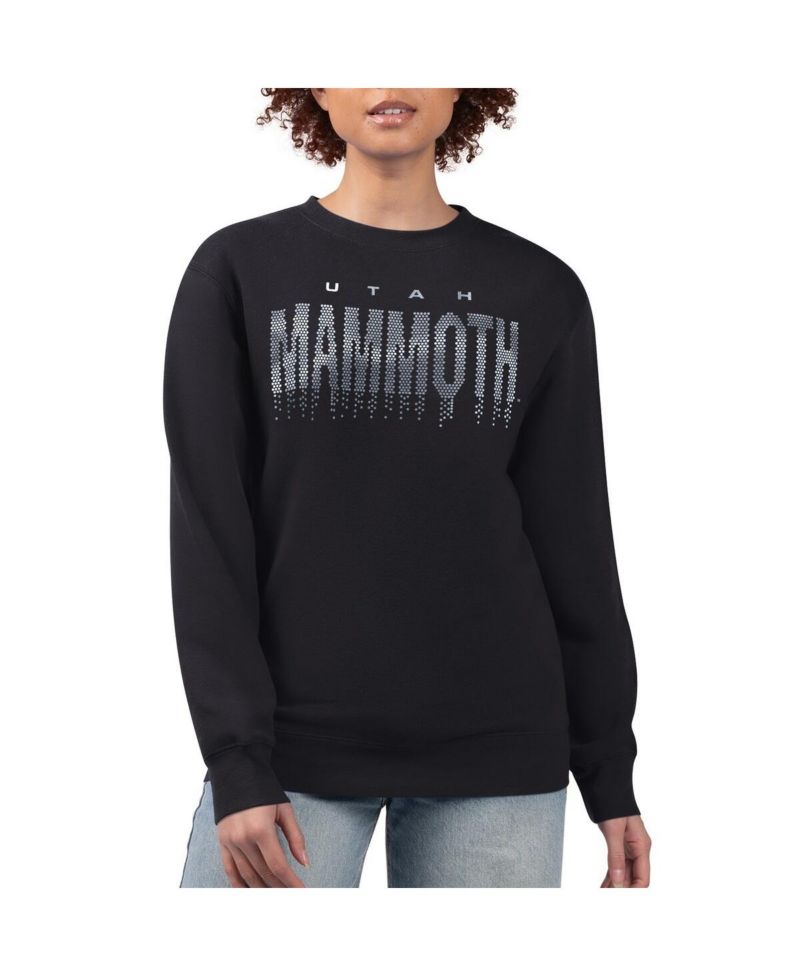 Women's Black Utah Mammoth Metallic Drop Printed Fleece Sweatshirt