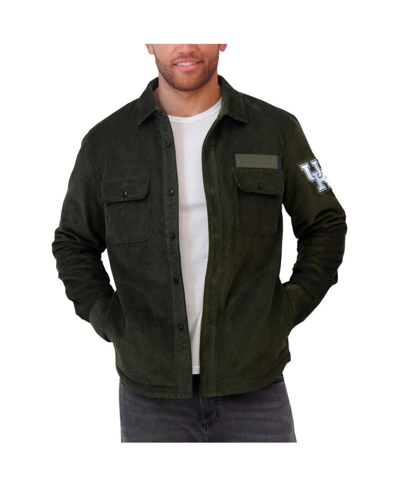 Men's Olive Kentucky Wildcats Corduroy Full-Button Jacket