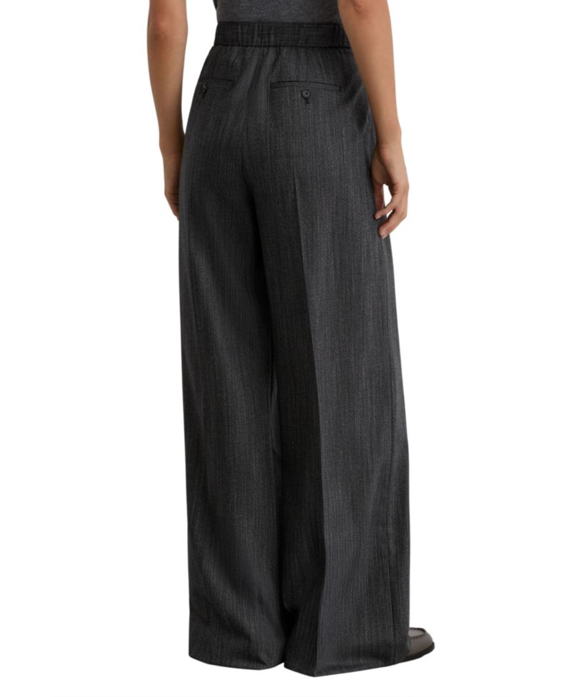Women's Derby Pull-On Herringbone Wide-Leg Pants