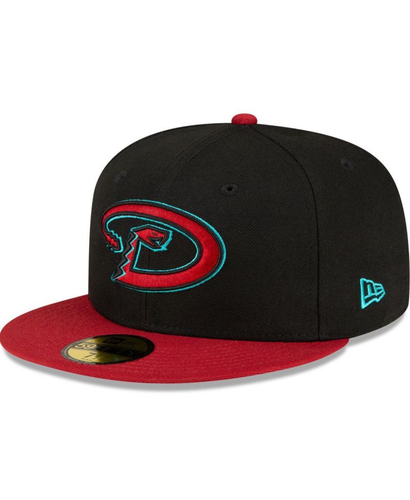 Men's Black, Red Arizona Diamondbacks Road Authentic Collection On-Field 59FIFTY Fitted Hat