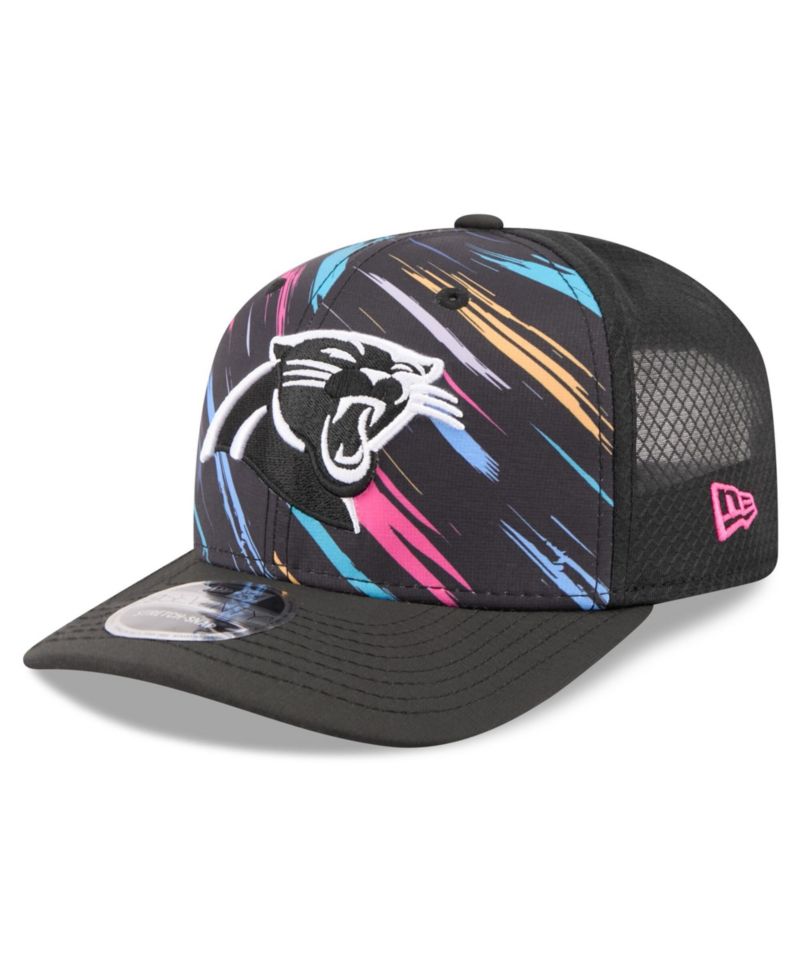 Men's Black Carolina Panthers 2026 NFL Cruical Catch 9SEVENTY Adjustable Trucker Hat