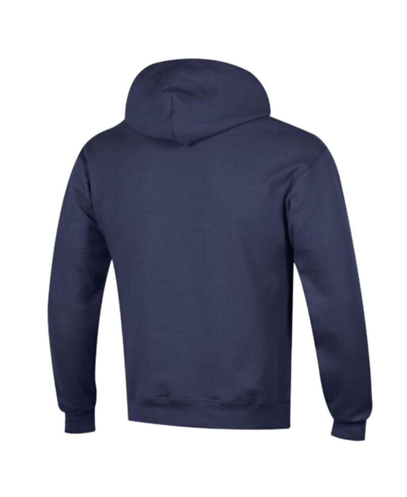 Men's Navy New England Patriots Powerblend Arch over Logo Hoodie